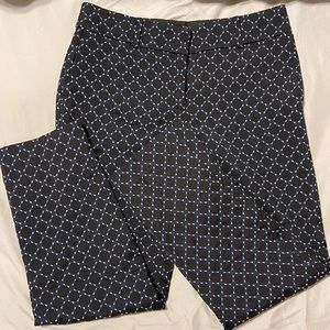 Polka dot circle print jacquard dress pants